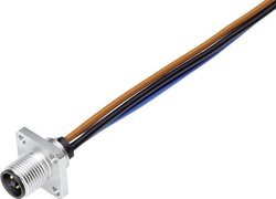 Złącze męskie okrągłe miniaturowe  binder 09 0631 070 04, styki:4, 63 V, 12 A, 1 szt.