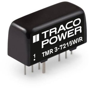 Przetwornica DC/DC, do PCB TracoPower TMR 3-7215WIR TMR 3-7215WIR, SIL-8, 3 W, 125 mA, 1 szt.