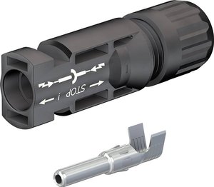 Gniazdo i wtyczka złącza MC4 Stäubli PV-KST4/10II 32.0035P0001, IP2X, 1 szt.