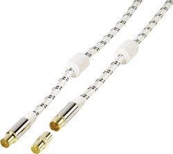 Kabel Anteny Vivanco 48146 48/40 50GMW, 5.00 m, pozłacane styki, poczwórne ekranowanie, z rdzeniem ferrytowym