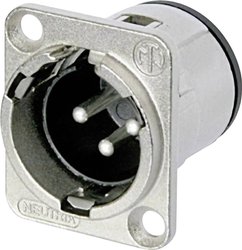 Złącze męskie XLR NC3MD-V Neutrik NC3MD-V złącze męskie z kołnierzem, wyjście proste Ilość styków: 3  srebrny 1 szt.