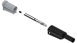 Bezpieczny wtyk bananowy d4 do układania w stosy, zacisk śrubowy, czarny Electro PJP 1066-CD1-N Wtyk laboratoryjny 1 szt.