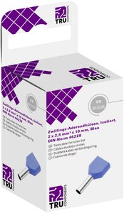 Podwójna końcówka TRU COMPONENTS T1906C156, Izolowane częściowo, 2.50 mm²  x 8 mm, 50 szt.