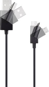 Kabel USB Renkforce Flip, USB 2.0, Złącze męskie USB-A, Złącze męskie USB Micro-B, 1.00 m