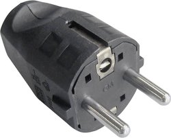 Bachmann 910.100 Typ F 2P+E czarny elektryczny wtyczka Wtyczka z uziemieniem Bachmann 910.100, IP20