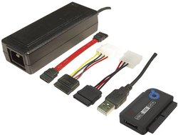 Przejściówka, adapter USB, SATA, IDE LogiLink AU0006C, [1x złącze męskie USB-A 2.0 - 1x złącze męskie SATA 7-pin, złącze żeńskie IDE 40-pin, złącze żeńskie IDE 44-pin]