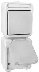 Przełącznik/Gniazdo Peranova 102441 jasnoszary, ciemnoszary