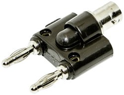 Adapter: podwójny, sztaplowany wtyk bananowy 4 mm na żeńskie BNC Mueller Electric BU-P1269 Złącze męskie bananowe 1 szt.
