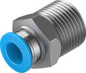 Łącznik prosty FESTO QS-3/8-8    Średnica rury: 8 mm  Rozmiar gwintu: R3/8 1 szt.