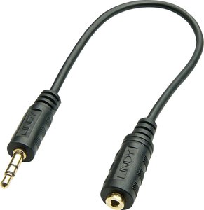 LINDY 35699 35699 Jack Audio Przejściówka [1x złącze męskie jack 3,5 mm - 1x złącze żeńskie jack 2,5 mm] czarny