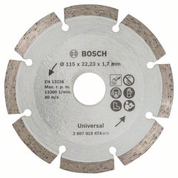 Diamentowa tarcza tnąca 115 mm do materiałów budowlanych Tarcza diamentowa, segmentowa TS Bosch, 115 mm