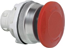 Przycisk grzybkowy pierścień przedni z tworzywa sztucznego, chromowany czerwony odkręcenie BACO T16ED01 1 szt.