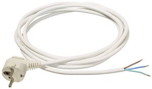 as - Kabel połączeniowy Schwabe PVC 2m, biały, kabel w osłonie z tworzywa sztucznego H05VV-F 3G1.5 kabel AS Schwabe 70838, 2 m, biały