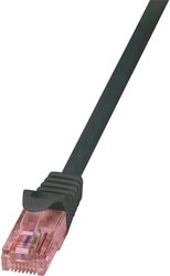 Kabel LAN LogiLink CQ2013U, 1 szt., RJ45, CAT 6, U/UTP, 0.25 m, czarny