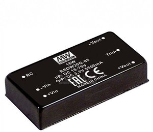Przetwornica napięcia DC/DC, seria RSDW20 DIP/DIL 2''x1' Case sygnałów wyjściowych: Moc wyjściowa 4:1: 20W Railway Przetwornica DC/DC Mean Well RSDW20F-12 RSDW20F-12, 20 W, 1.67 A, 1 szt.