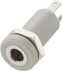 Złącze jack 3,5 mm, gniazdo do zabudowy w pionie, ilość biegunów: 4 Stereo, srebrne 1 szt.