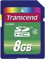 Karta pamięci SDHC Transcend TS8GSDHC4, 8 GB, Class 4, 18 MB/s / 6 MB/s