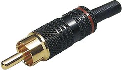 Złącze męskie RCA/Cinch BKL Electronic 0101010, złocony, złącze męskie proste, 1 szt.