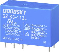 Przekaźnik drukowany GoodSky GZ-SS-112L GZ-SS-112L, monostabilny, 1 cewka, 110 V/DC, 20 A, 1 szt.