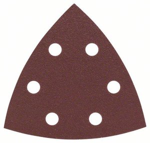 Zestaw arkuszy ściernych do szlifierki delta, 93 mm, 120, 6 otworów, 25-pak Papier ścierny delta Bosch Accessories  2607019490  25 szt.