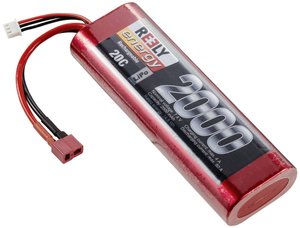 Zestaw baterii modelarskich Reely (LiPo) 7,4 V 2000 mAh liczba ogniw: 2 20 C twarda obudowa T-connector Pakiet akumulatorów (LiPo) 7.4 V 2000 mAh 20 C Reely Hardcase System złączy T