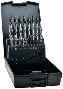 Zestaw wierteł spiralnych StepTip DIN 338 HSS-G TiAlN Ø1,0 - 10,0 mm 19 szt. Zestaw wierteł spiralnych Exact 74961 1 zest.