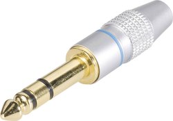 Złącze męskie jack 6,35 mm  Kash 731338 złącze męskie proste Ilość styków: 3 stereo złoty 1 szt.