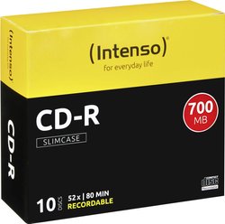 Intenso CD-R80 700 MB 1-48X 10 cienka obudowa CD-R 80 Intenso 1001622 10 szt.