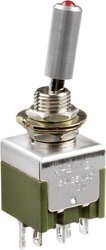 Przełącznik dźwigienkowy NKK Switches M2113TFW01 M2113TFW01, 1 x wł/wył/wł, 250 V/AC, 3 A, 1 szt.