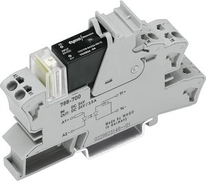 wejście 24 V DC wyjście 0 V ... 24 V DC / 3,5 A, szara WAGO 788-700 Podstawki z wtykanym przekaźnikiem półpr