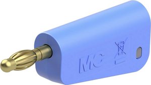Pojedyncza wtyczka 4 mm całkowicie niebieska Stäubli LM-4A-39 Wtyk lamelowy 1 szt.