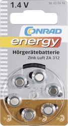 Ogniwo guzikowe Conrad energy  cynkowo-powietrzne 160 mAh 1.4 V 6 szt.