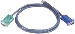 Kabel KVM ATEN 2L-5203U, [1x złącze męskie SPHD-15 - 1x złącze męskie VGA, złącze męskie USB-A 2.0], 3.00 m