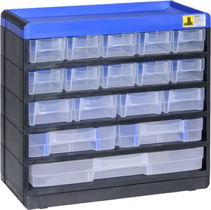 Magazynek na małe części Allit  464610  (S x W x G) 300 x 285 x 135 mm czarny, niebieski 1 szt.
