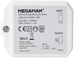 Megaman Rico Sterownik LED   12 W 500 mA 16 - 24 V Ściemniacz 1 szt.