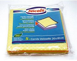 Gąbka z tknaniny 26167 18 x 22 cm, posortowana 5 szt./OPAK. Ściereczka z gąbki  26167 5 szt.