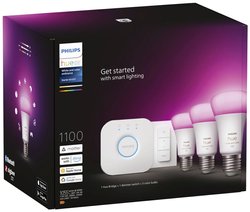 Żarówka LED Philips Lighting Hue White & Col. Amb. E27 3er Starter Set inkl. DimmerSwitch 3x800lm 75W Hue 871951429135500 11 W