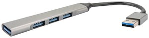 4smarts 4w1 koncentrator USB-A - 3x USB-A 2.0, 1x USB-A 3.0, gwiezdna szarość Hub USB 2.0 i 3.0 4Smarts    szary