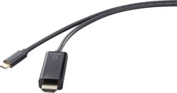 adapter USB-C, HDMI Renkforce RF-4531592, HDMI 4K, podwójne ekranowanie, 1.80 m