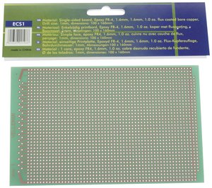 PŁYTA EURO - 1 OTWÓR - 100 x 160 mm - FR4 Płytka euro Velleman ECS1 ECS1 1 szt.