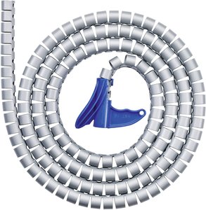 Wąż osłonowy HellermannTyton HWPP-16MM-PP-SR-K1, O 16 mm, srebrny, 2 m