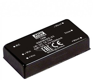 Przetwornica napięcia DC/DC, seria RSDW20 DIP/DIL 2''x1' Case sygnałów wyjściowych: Moc wyjściowa 4:1: 20W Railway Przetwornica DC/DC Mean Well RSDW20F-05 RSDW20F-05, 20 W, 4 A, 1 szt.