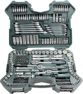 Klucze nasadowe z grzechotką Brüder Mannesmann M98430, 1/4'' (6,3 mm), 3/8'' (10 mm), 1/2'' (12.5 mm), 215 szt.