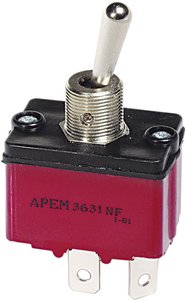 Przełącznik dźwigienkowy APEM 3649NF/2 3649NF/2, 2 x wł/wył/wł, 250 V/AC, 6 A, 1 szt.