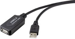 Kabel USB Renkforce, USB 2.0, Złącze męskie USB-A, Złącze żeńskie USB-A, 20.00 m