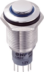 Przełącznik wciskany, wandaloodporny zatrzask TRU COMPONENTS LAS2GQH-11ZE/B/12V/S/P, 1 x wł/wł, 1 szt.