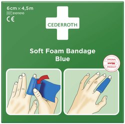 Bandaż niebieski 4,5 mx 6 cm #####Bandage CEDERROTH 1009710