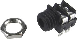 Złącze męskie jack 3,5 mm FCR1291 Cliff FCR1291 złącze żeńskie do wbudowania poziomego Ilość styków: 2 mono czarny 1 szt.