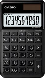 Casio SL-1000SC-BK  Kalkulator kieszonkowy czarny Wyświetlacz: 10 energią słoneczną, bateryjne (S x W x G) 71 x 9 x 120 mm