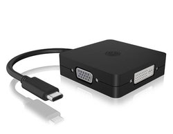 Przejściówka, adapter USB-C®, DisplayPort, HDMI, DVI, VGA ICY BOX IB-DK1104-C 60900, [1x USB-C - 4x DisplayPort, HDMI, DVI, VGA]
